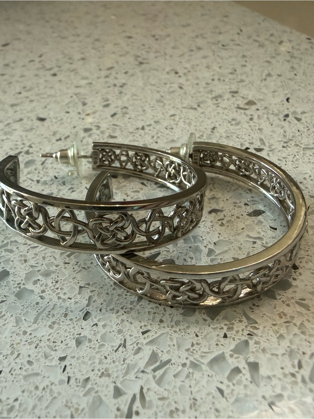 Kendra Scott Silver Celtic Knot Open Hoop Earrings